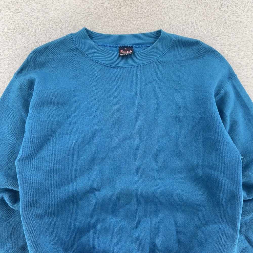Vintage Blank Hermans Crewneck Sweatshirt‎ Mens Small Pullover Made in USA 90s